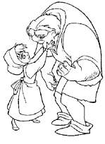 coloriage quasimodo et la fillette